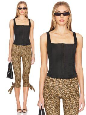 LOBA Palma Black satin boned corset dress top renaissance Brigerton Drindl M